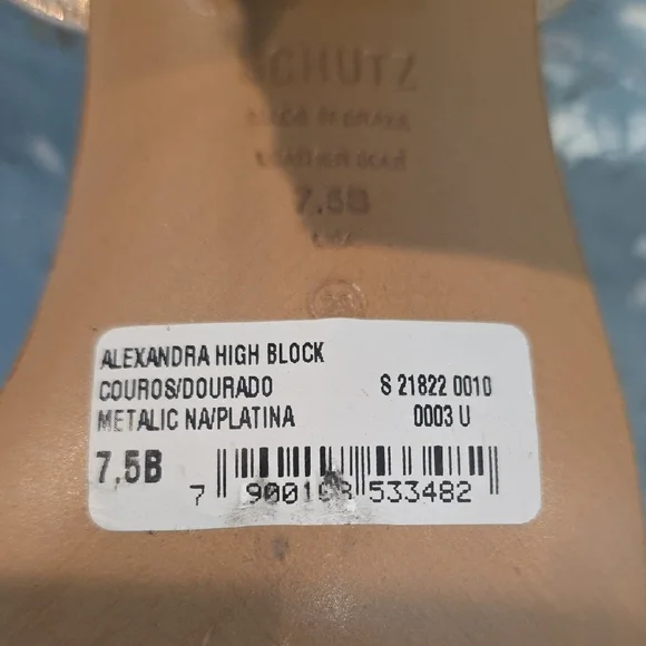 SCHUTZ Metallic Gold Strappy Sandals - Picture 3 of 5